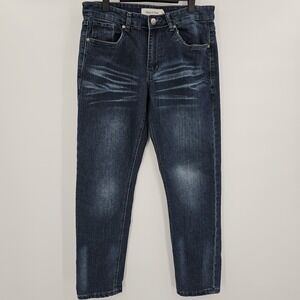 Stitches & Rivets Mens Jeans Size 32x30 Tapered‎ Medium Wash Stretch Whiskers